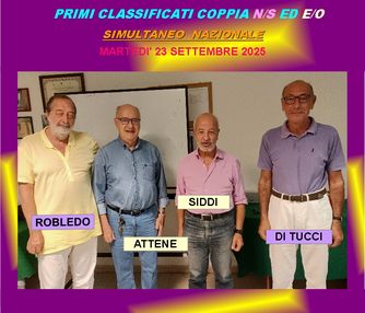 Vincitori del torneo del 23 settembre 2025