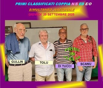 Vincitori del torneo del 25 settembre 2025